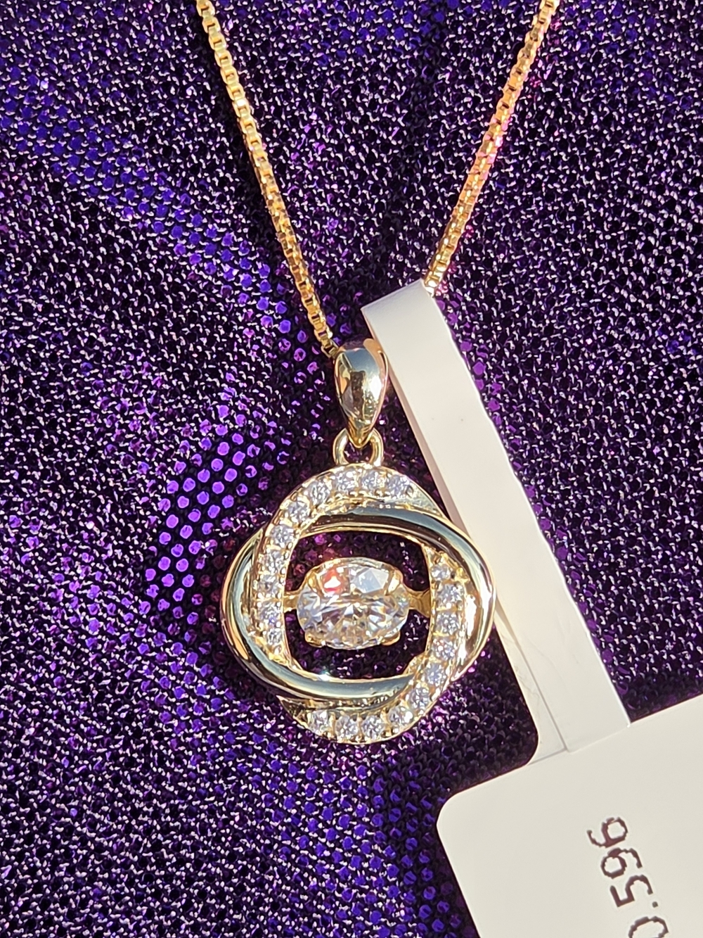 925 Sterling Silver - 14k Gold Vermeil Dancing Moissanite Pendant